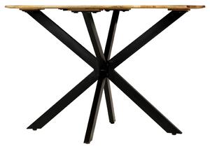 Masă bucătărie, lemn masiv de mango nefinisat, oțel, 120x77 cm
