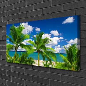 Tablou pe panza canvas Marea Palm Copaci Peisaj Verde Albastru
