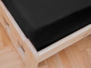 Cearsaf Jersey EXCLUSIVE cu elastic negru 160 x 200 cm