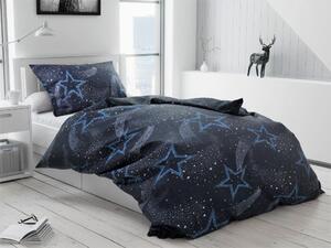 Lenjerie de pat din bumbac cu motiv Kometa, albastru inchis
