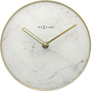 Ceas de masă NeXtime Marble alb/auriu Ø 20 cm