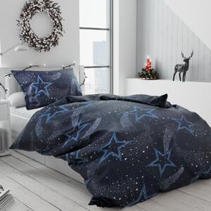 Lenjerie de pat din bumbac cu motiv Kometa, albastru inchis