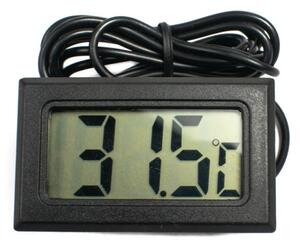 Termometru electronic cu sonda impermeabila, afisaj LCD, negru