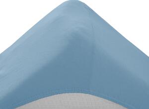 Cearsaf Jersey pentru patut copii cu elastic albastru deschis 60x120 cm
