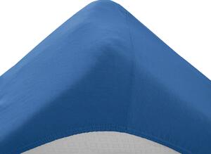 Cearsaf Jersey pentru patut copii cu elastic albastru inchis 70x140 cm