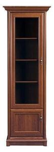 Vitrina KENT stanga, castan, PAL/sticla securizata, 71x43x205 cm