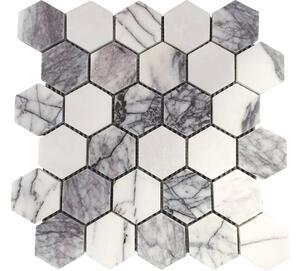 Mozaic piatră naturală Lilac Hexagon polișat 28,3x32,5 cm