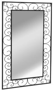 Oglindă de perete dreptunghiulară, negru, 60 x 110 cm