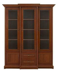 Vitrina KENT, castan, PAL/sticla securizata, 168x43/50x205 cm