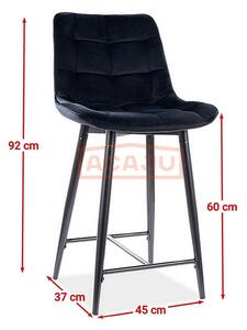Scaun pentru bar CHIC H-2, negru, 45x37x92 cm