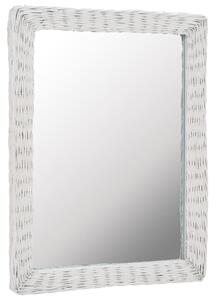 Oglindă, alb, 60 x 80 cm, răchită