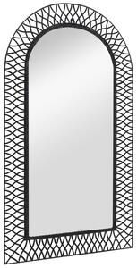 Oglindă de perete, negru, 60 x 110 cm, curbată