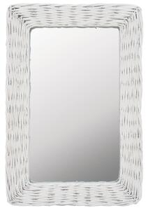 Oglindă, alb, 40 x 60 cm, răchită