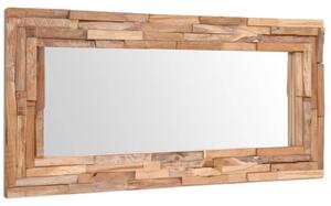 Oglindă decorativă din lemn de tec, 120 x 60 cm, dreptunghiular