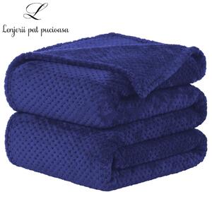 Patura Cocolino UNI gofrata pentru pat dublu 220 x 240 cm albastru - LenjeriiPat-Pucioasa.ro - Magazin Online lenjerii pat