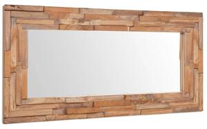 Oglindă decorativă din lemn de tec, 120 x 60 cm, dreptunghiular