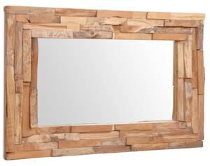 Oglindă decorativă din lemn de tec, 90 x 60 cm, dreptunghiular