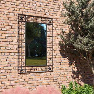Oglindă de perete de grădină, negru, 50x80 cm, dreptunghiular