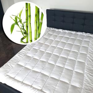 Protecție de pat 100% naturală umplută cu fibră bambus - 140 x 200 cm - LenjeriiPat-Pucioasa.ro - Magazin Online lenjerii pat