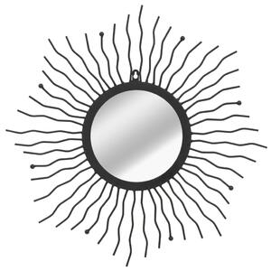 Oglindă de perete, negru, 60 cm, raze de soare