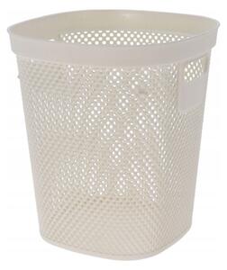 Coș de gunoi 12.5L, din plastic reciclat, model perforat, alb