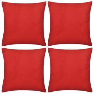 Huse de pernă din bumbac, 50 x 50 cm, roșu, 4 buc