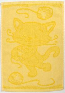 Prosop pentru copii BEBÉ galben pisica 30x50 cm