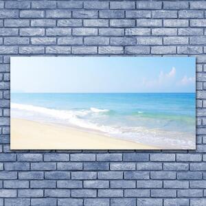 Tablou pe panza canvas Sea Beach Peisaj Alb Albastru