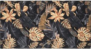 Covor Allegro model frunze tropicale negru 80x150 cm