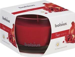Lumânare parfumată Bolsius în pahar mediu aromă rodie, durata de ardere 24 h