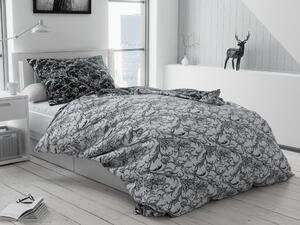 Lenjerie de pat bumbac Zuzana alb-negra Dimensiune lenjerie de pat: 70 x 90 cm | 140 x 220 cm