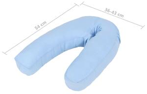 Pernă de sarcină în formă de J, albastru, 54x(36-43) cm