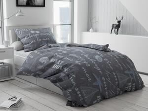 Lenjerie de pat din bumbac Culoare Gri, BOATHOUSE Dimensiune lenjerie de pat: 70 x 90; 140 x 200 cm