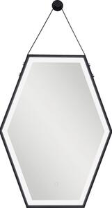 Oglindă baie hexagonală cu iluminare LED Sanotechnik Soho 60x80 cm negru
