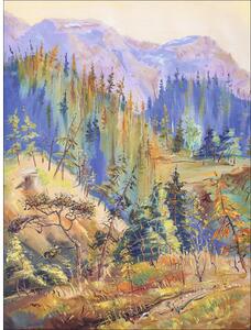 Tablou canvas Autumn on mountains 84x116 cm