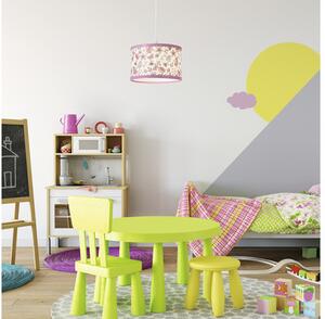Pendul Hanka E27 max. 1x40W, pentru camera copiilor, roz/multicolor