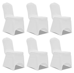 Husă de scaun elastică, 6 buc., alb