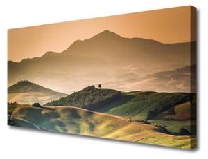 Tablou pe panza canvas Munții Peisaj Galben Verde