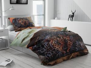 Lenjerie de pat 3D Leopard inchis la culoare