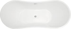 Cadă baie ovală freestanding, Curve Max, acril, 180x72 cm, 350 l, alb