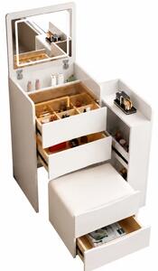 SET VIVIENNE – Masuta de machiaj cu oglinda LED si corp lateral integrat – WHITE