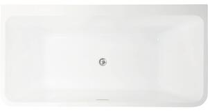 Cadă baie dreptunghiulară freestanding Linea Wall, acril, 150x75 cm, 300 l, alb