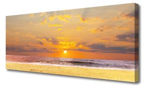 Tablou pe panza canvas Sea Sun Beach Peisaj Albastru Galben Maro