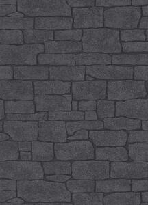 Tapet vlies Imitations 2 Stone negru 10,05x0,53 m