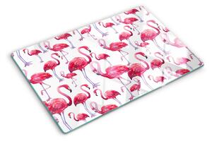 Tocător sticlă Flamingo pe fundal alb