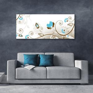 Tablou pe panza canvas Abstract Art Maro Albastru Alb Gri