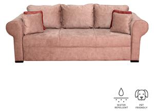 Canapea SEUL extensibila, 3 locuri, cu arcuri si lada depozitare, roz pal, 250x105x100 cm