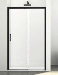 Ușă duș culisantă Sanotechnik Elite Black 98-102x195 cm sticlă transparentă profil negru mat