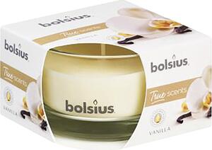 Lumânare parfumată Bolsius pahar mic vanilie durată de ardere 13 h
