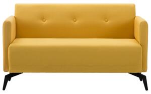 Canapea 2 locuri tapițerie material textil 115x60x67 cm, galben